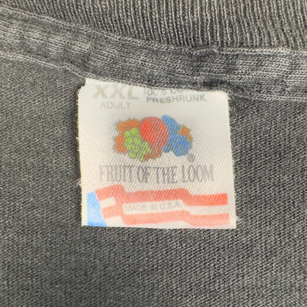 Vtg 90s Fruit of the Loom Blank T-Shirt XXL Faded Black Single Stitch USA Made - Picture 4 of 8